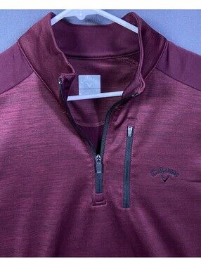 Callaway 1/4 Zip Pullover L/XL 25x28 Golf Hiking Outdoors Long Sleeve Maroon EUC